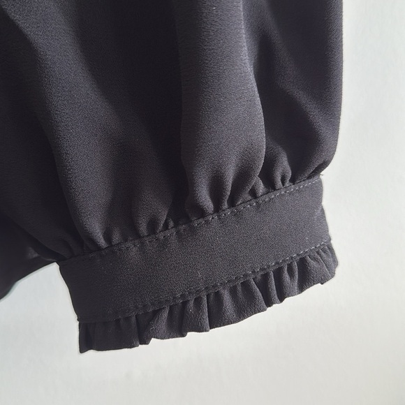 ❤️Alfani Extra 4XL Black Long Sleeve Tie Front Blouse NWOT - Picture 8 of 10